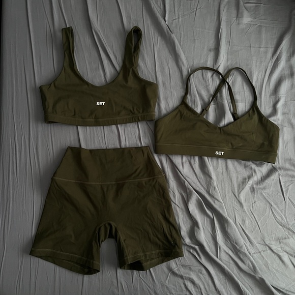 SET Active Other - SET ACTIVE SPORTBODY Olive Green Workout Set MEDIUM